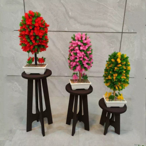 استند چهار پایه گلدان رنگ قهوه ای