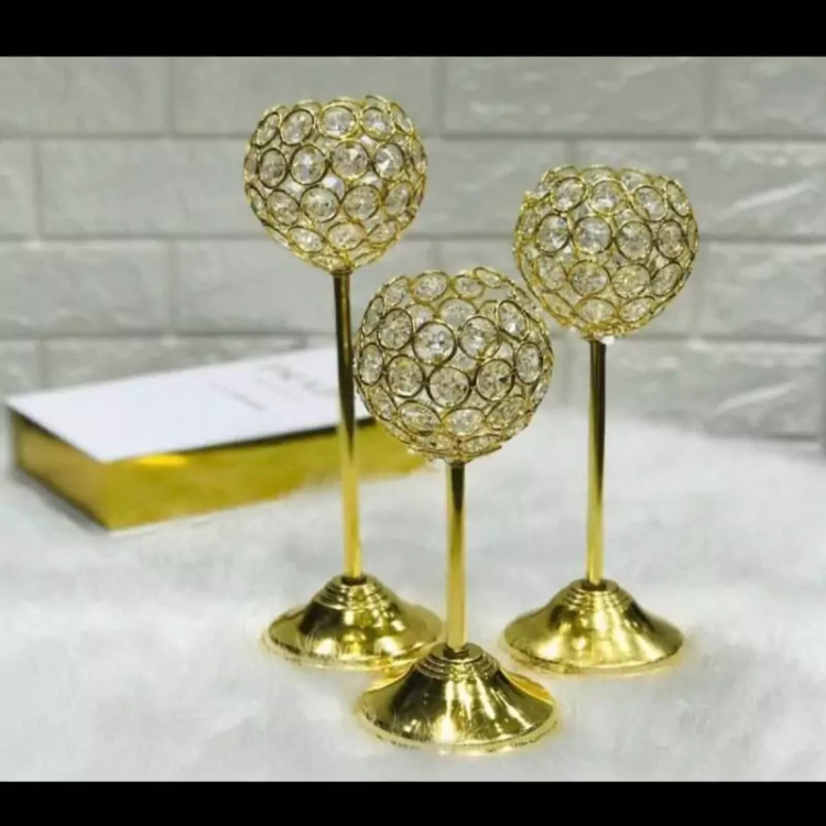 جا شمعی نگین دار سه عددی