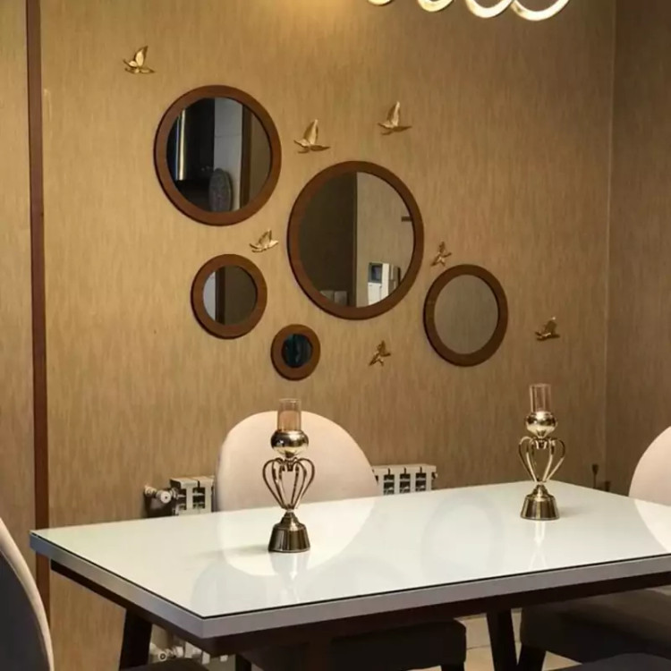 آینه پنچ تیکه قهوه ای