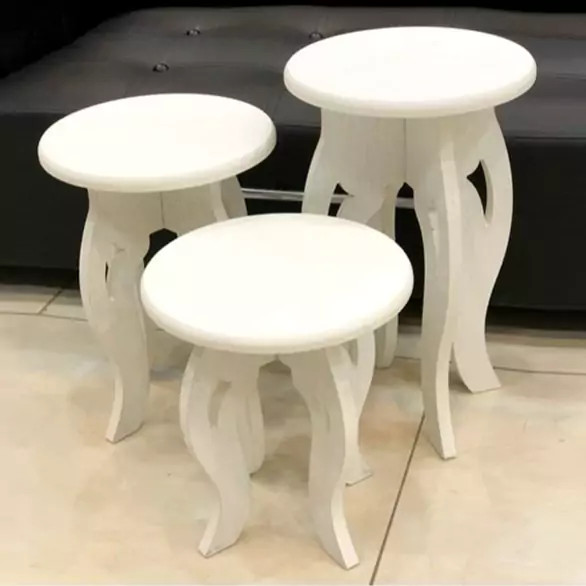 پایه گلدون سه سایزی سفید