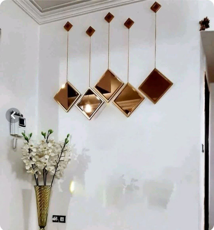 آینه پنچ تیکه لوزی طلایی