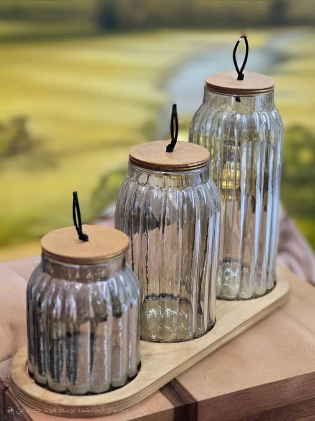 کندی سه تایی ( پاسماوری) شیشهای شامپاینی سایز بزرگ