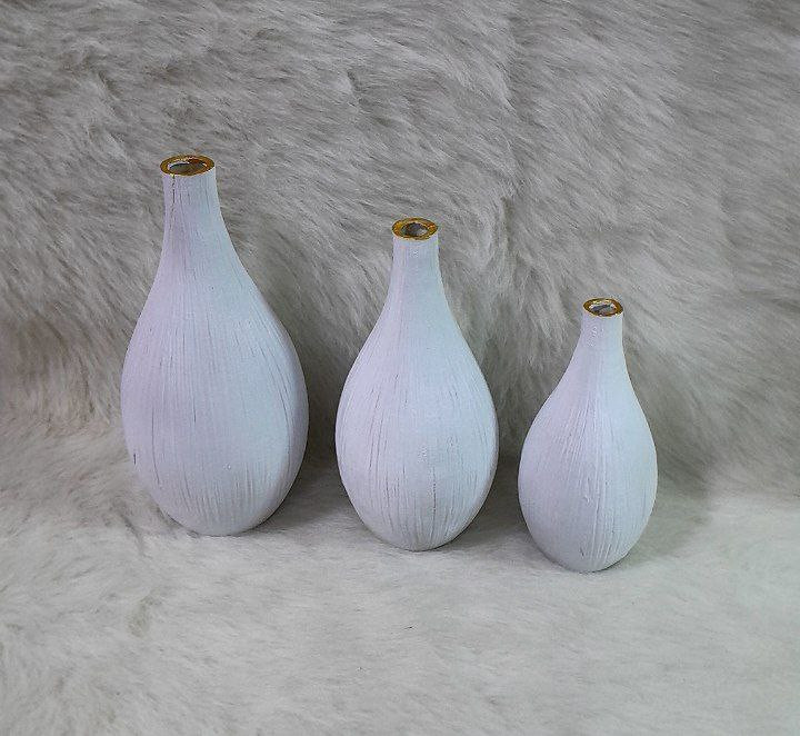 گلدون سالونگ سایز کوچیک رنگ سفید