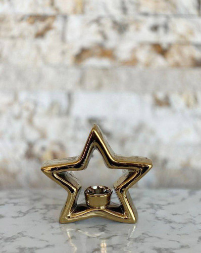 جاشمعی سرامیکی طرح ستاره رنگ طلایی