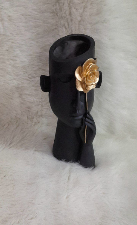 گلدان دکوری چهره و گل