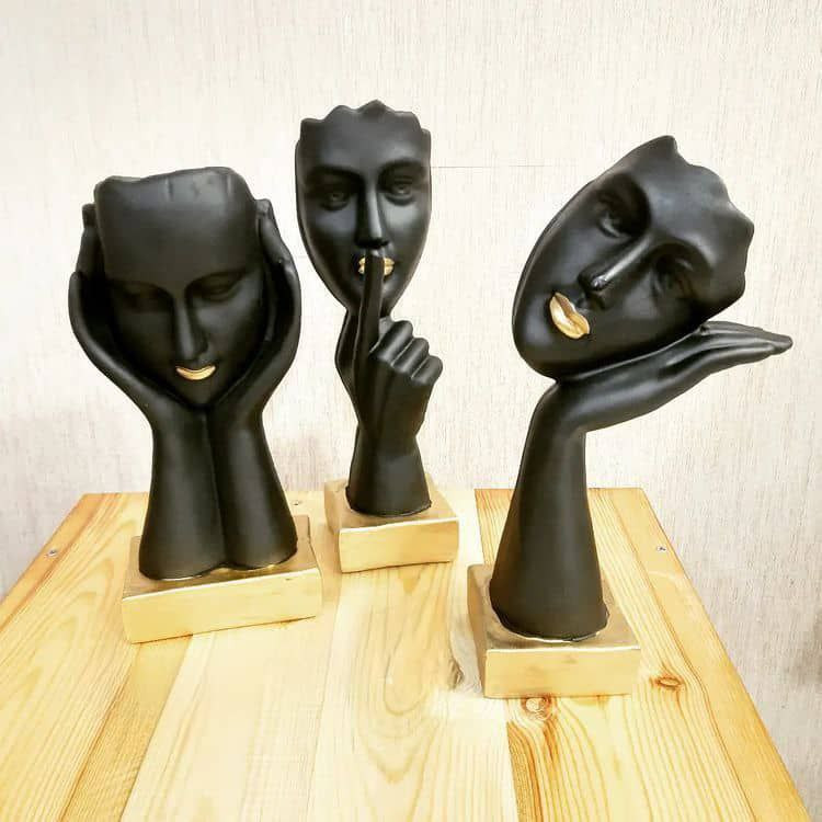 مجسمه دکوری رخ احساس سه تیکه