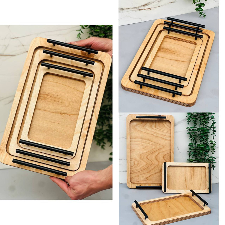 سینی دسته فلزی ۳ عددی