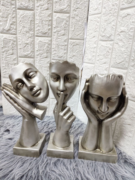 مجسمه دکوری رخ احساس سه تیکه