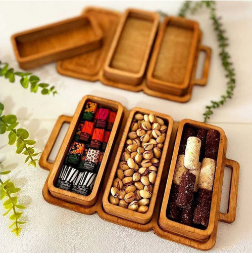 اردوخوری تمام چوب 3 خانه مستطیل