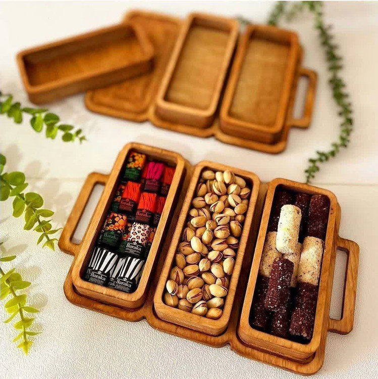 اردوخوری تمام چوب 3 خانه مستطیل