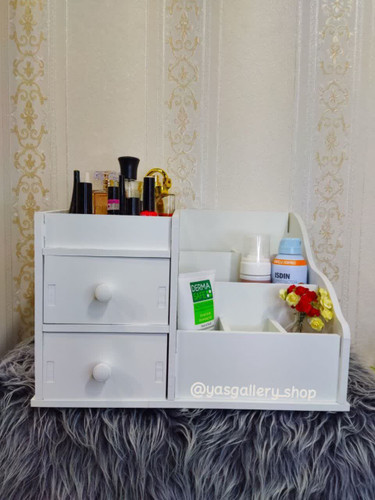 شلف لوازم آرایشی رومیزی دو کشو