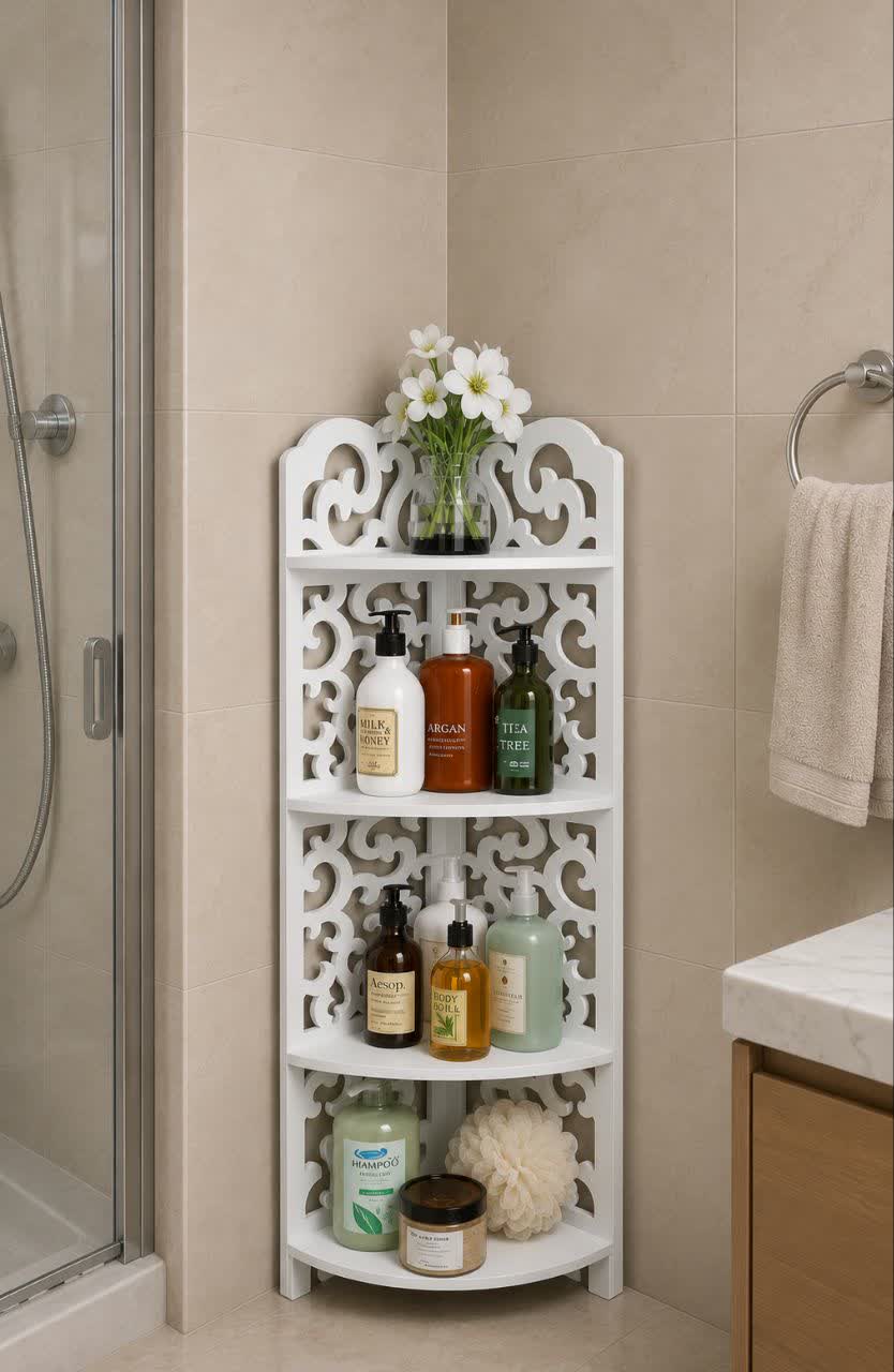 شلف چهار طبقه حمام طرح پیچک