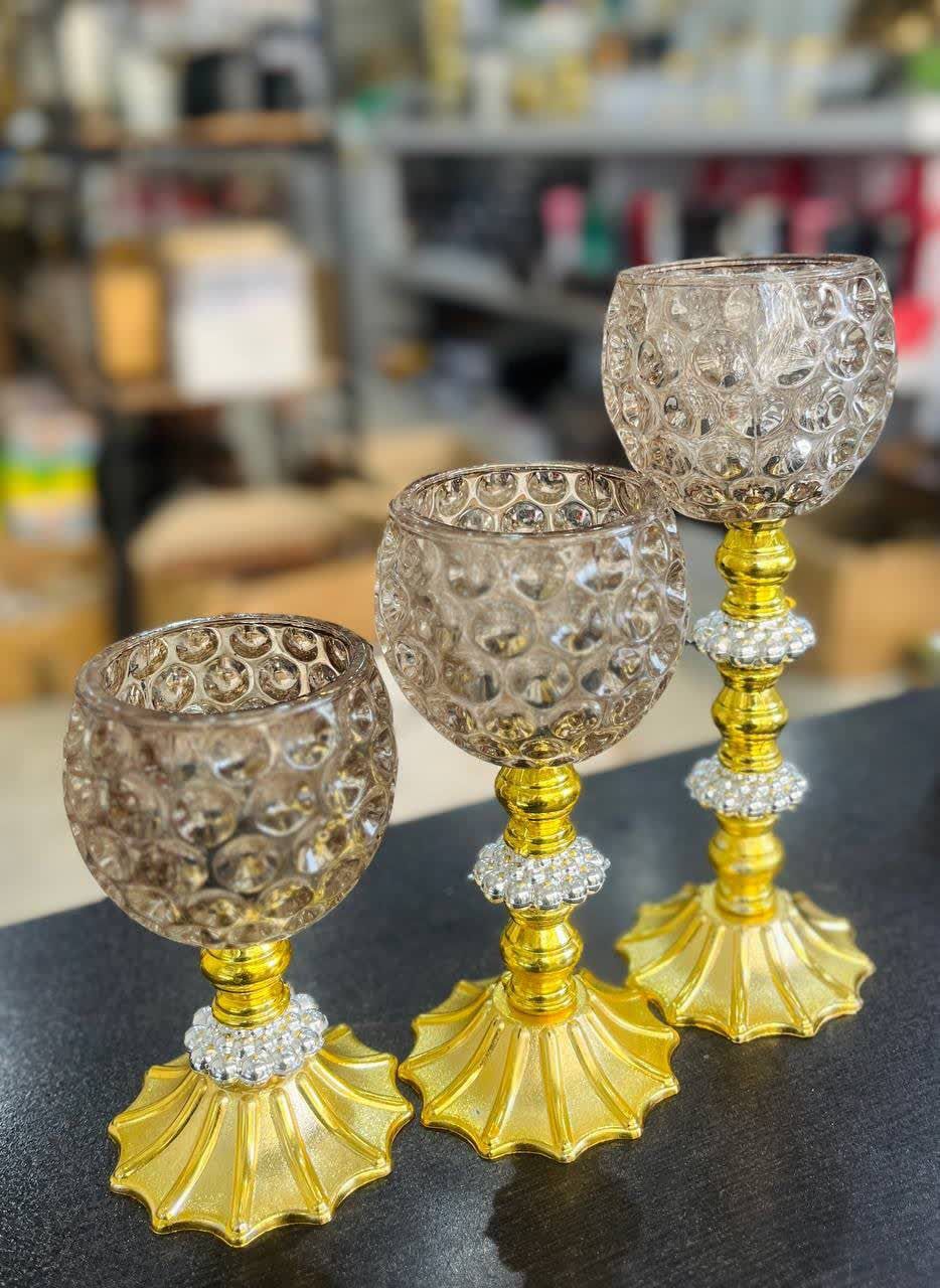 جا شمعی شیشه ای ساده